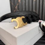 CL TRIOMPHE 25 MM BELT IN BLACK CALFSKIN GOLD HARDWARE - Image 16