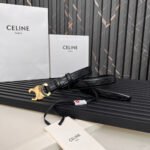 CL TRIOMPHE 25 MM BELT IN BLACK CALFSKIN GOLD HARDWARE - Image 4
