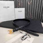 CL TRIOMPHE 25 MM BELT IN BLACK CALFSKIN GOLD HARDWARE - Image 2