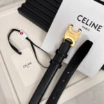 CELINE 25S TRIOMPHE BELT 25MM IN BLACK CALFSKIN 531766 - Image 15