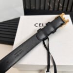 CELINE 25S TRIOMPHE BELT 25MM IN BLACK CALFSKIN 531766 - Image 17
