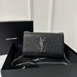 KATE 20 SMALL IN CALFSKIN BLACK WITH SILVER LOGO - Image 2