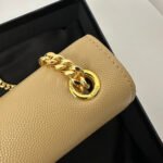 KATE 20 SMALL IN CALFSKIN BEIGE CREAM WITH GOLD LOGO - Image 16