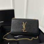 KATE 20 SMALL IN CALFSKIN BLACK WITH GOLD LOGO - Image 10