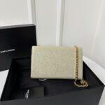 KATE 20 SMALL IN CALFSKIN WHITE WITH GOLD LOGO - Image 3