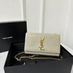 KATE 20 SMALL IN CALFSKIN WHITE WITH GOLD LOGO - Image 11