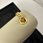 KATE 20 SMALL IN CALFSKIN WHITE WITH GOLD LOGO - Image 16