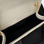 KATE 20 SMALL IN CALFSKIN WHITE WITH GOLD LOGO - Image 9