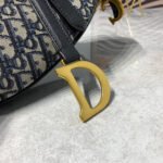 CD Saddle Bag Strap With Strap 25.5cm Blue Obique Embroidery - Image 17