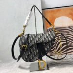 CD Saddle Bag Strap With Strap 25.5cm Blue Obique Embroidery - Image 10