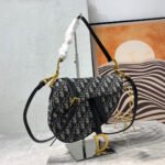 CD Saddle Bag Strap With Strap 25.5cm Blue Obique Embroidery - Image 11