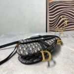 CD Saddle Bag Strap With Strap 25.5cm Blue Obique Embroidery - Image 5