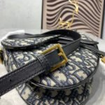 CD Saddle Bag Strap With Strap 25.5cm Blue Obique Embroidery - Image 13