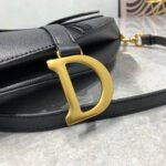 CD Saddle Bag Strap Warm Taupe Grained Black Calfskin - Image 14
