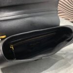 CD Saddle Bag Strap Warm Taupe Grained Black Calfskin - Image 8
