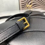 CD Saddle Bag Strap Warm Taupe Grained Black Calfskin - Image 7