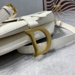 CD Saddle Bag Strap Warm Taupe Grained White Calfskin - Image 15