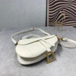 CD Saddle Bag Strap Warm Taupe Grained White Calfskin - Image 13