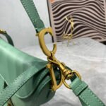 CD Saddle Bag Strap Warm Taupe Grained Green Calfskin - Image 7
