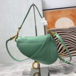 CD Saddle Bag Strap Warm Taupe Grained Green Calfskin - Image 12