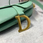 CD Saddle Bag Strap Warm Taupe Grained Green Calfskin - Image 6