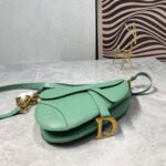 CD Saddle Bag Strap Warm Taupe Grained Green Calfskin - Image 4