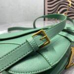CD Saddle Bag Strap Warm Taupe Grained Green Calfskin - Image 14