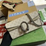 DIONYSUS GG 25 SMALL RECTANGULAR BAG IN BEIGE CANVAS - Image 3