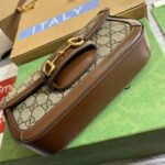 GG HORSEBIT 1955 BAG 24 IN BEIGE CANVAS AND BROWN CALFSKIN - Image 16