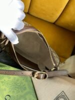 OPHIDIA GG SMALL 25 HANDBAG BEIGE AND EBONY SUPREME CANVAS - Image 16