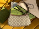 OPHIDIA GG SMALL 25 HANDBAG BEIGE AND EBONY SUPREME CANVAS - Image 11