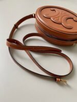SMOOTH CALFSKIN 20 OVAL CINNAMON BROWN BAG - Image 12
