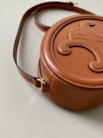 SMOOTH CALFSKIN 20 OVAL CINNAMON BROWN BAG - Image 13