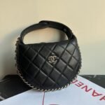 MINI HOBO BAG 16 IN BLACK LAMBSKIN - Image 9