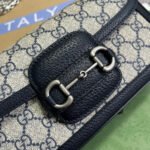 GG HORSEBIT 1955 BAG 24 IN BEIGE CANVAS AND BLACK CALFSKIN - Image 6