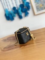CC MINI 10 VANITY IN BLACK CALFSKIN GOLD HARDWARE - Image 6