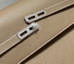 KELLY DEPECHES 34 BRIEFCASE IN ETOUPE TOGO CALFSKIN SILVER HARDWARE - Image 12