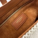 LE 5 À 7 BAG 23 WHITE BROWN CANVAS WITH CALFSKIN - Image 16