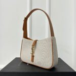 LE 5 À 7 BAG 23 WHITE BROWN CANVAS WITH CALFSKIN - Image 12