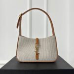 LE 5 À 7 BAG 23 WHITE BROWN CANVAS WITH CALFSKIN - Image 10