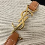 LE 5 À 7 BAG 23 WHITE BROWN CANVAS WITH CALFSKIN - Image 14