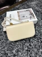 TRIPHOME 20 WHITE COWHIDE LEATHER CHAIN STRAP BAG - Image 15