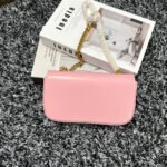 TRIPHOME 20 PINK PASTEL COWHIDE LEATHER CHAIN STRAP BAG - Image 5