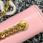 TRIPHOME 20 PINK PASTEL COWHIDE LEATHER CHAIN STRAP BAG - Image 6