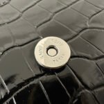 KATE TASSEL 20 BLACK CROCODILE PATTERN CALFSKIN WITH SILVER LOGO - Image 8