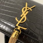KATE TASSEL 20 BLACK CROCODILE PATTERN CALFSKIN WITH GOLD LOGO - Image 13