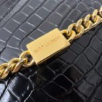 KATE TASSEL 20 BLACK CROCODILE PATTERN CALFSKIN WITH GOLD LOGO - Image 8