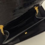 KATE TASSEL 20 BLACK CROCODILE PATTERN CALFSKIN WITH GOLD LOGO - Image 18