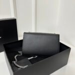 KATE TASSEL 20 BLACK CALFSKIN WITH SILVER LOGO - Image 12