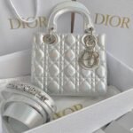 MEDIUM LADY 20 HANDBAG IN SILVER LAMBSKIN - Image 10